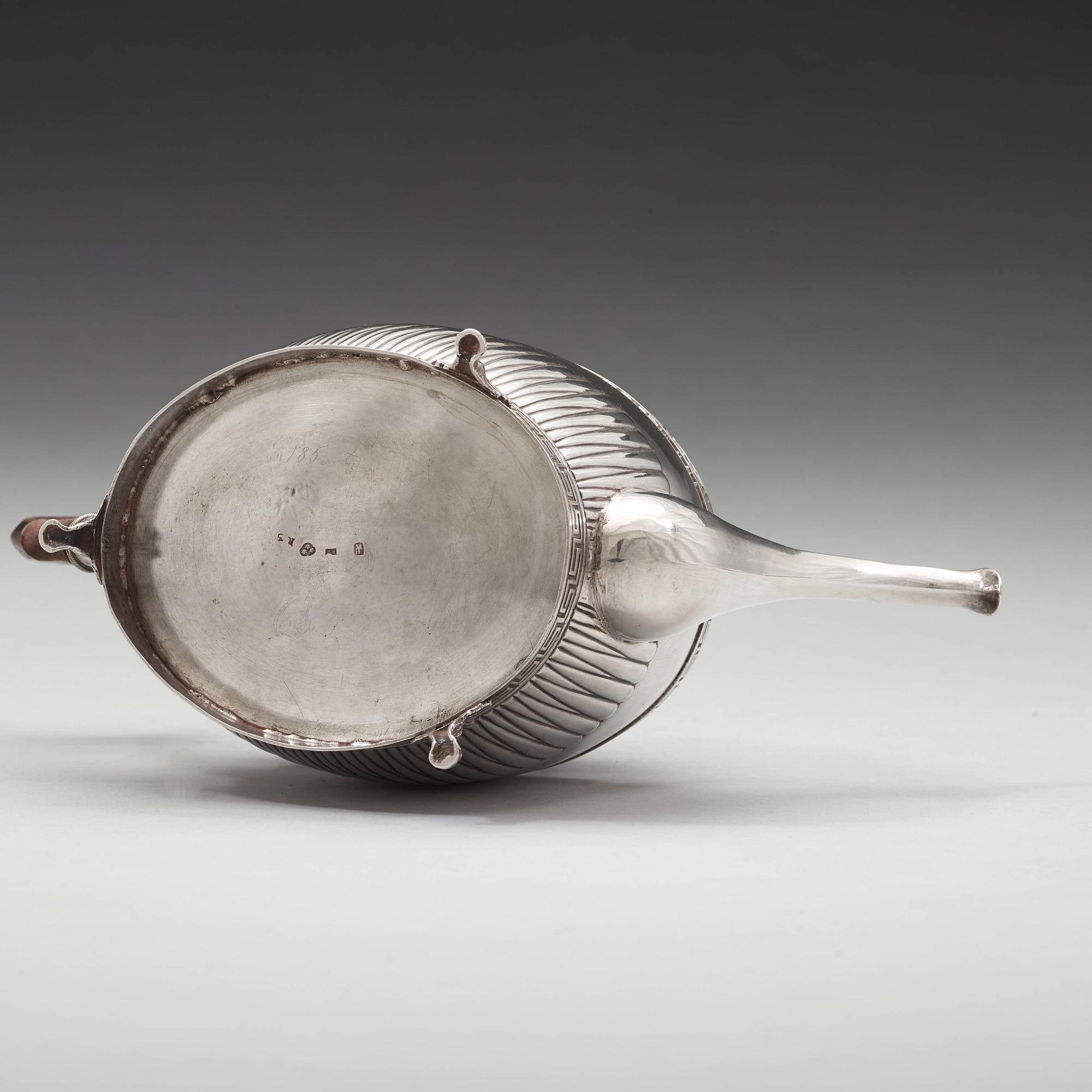 A Swedish 19th century silver tea-pot, mark of Bengt Tellander, Jönköping 1823.