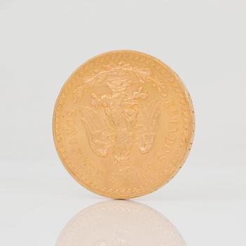 GULDMYNT, 50 Pesos Estados Unidos Mexicanos, Oro Puro. 21k, vikt ca 41 g.