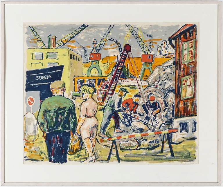 ALBIN AMELIN, färglitografi, signerad, och numrerad 218/370.