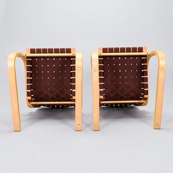 Alvar Aalto, fåtöljer, ett par, modell 406 för Artek, 1900-talets slut.