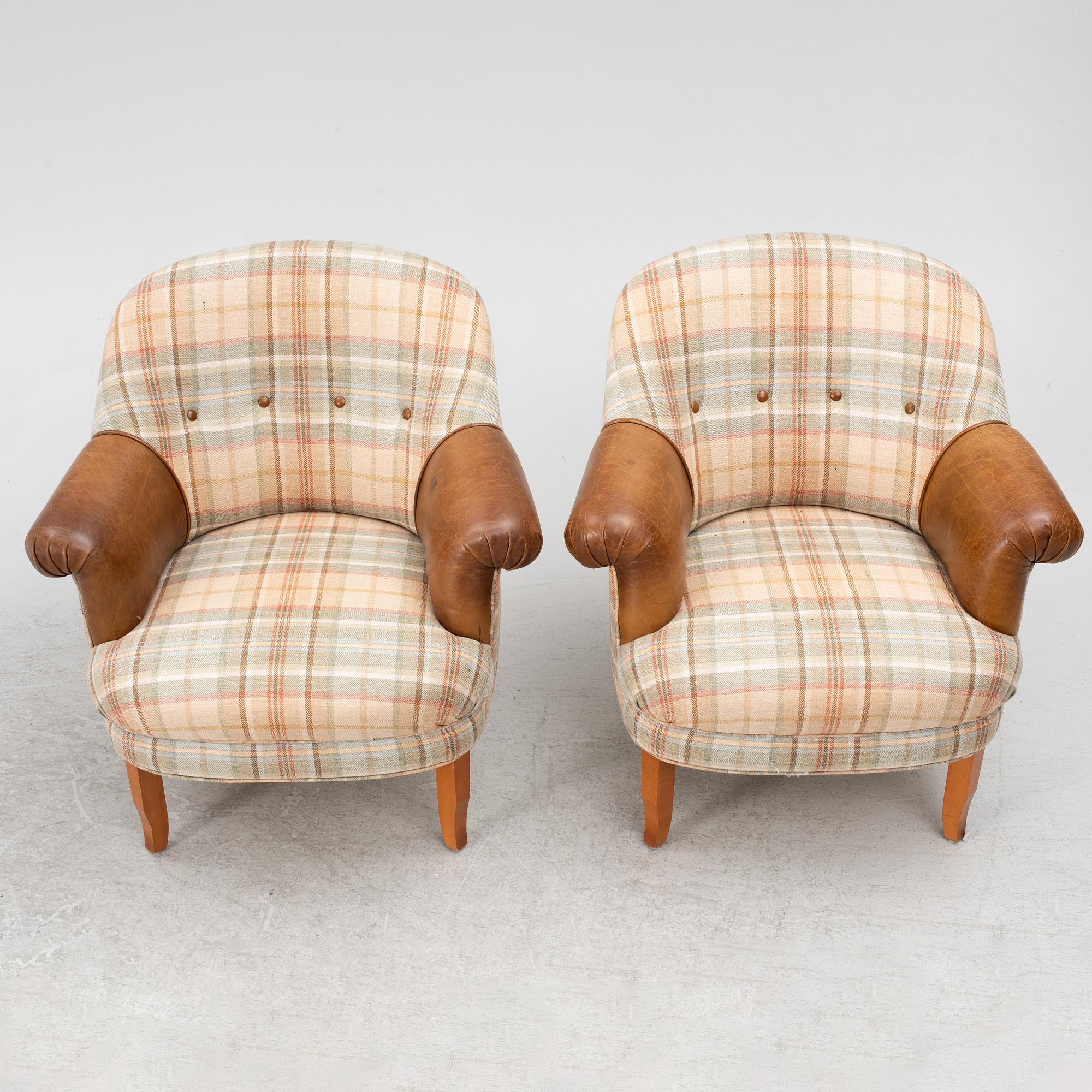 A pair of easy chairs,, Jio furniture, Jönköping, second half of the 20th century.