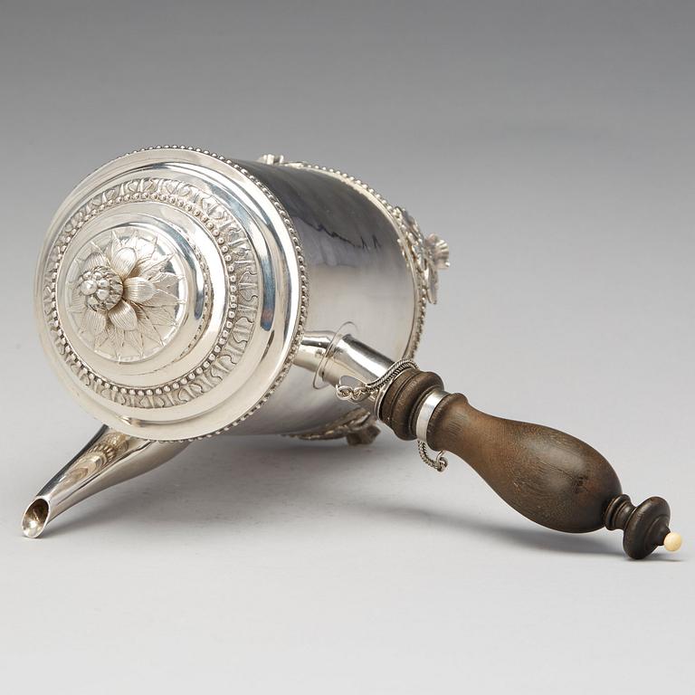 Jöns Granbom, kaffekanna, silver, Stockholm 1785. Gustaviansk.