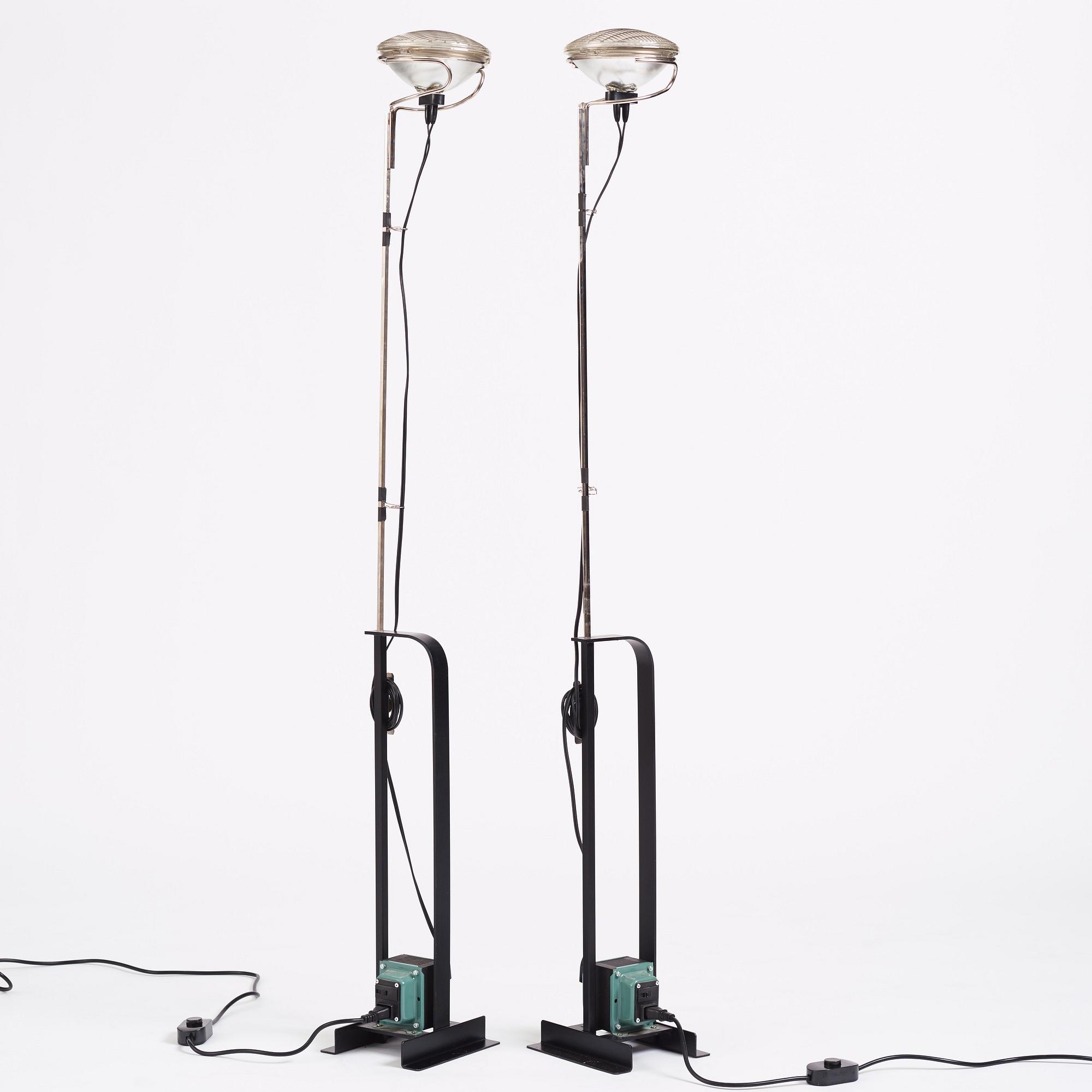 Achille Castiglioni, & Pier Castiglioni, a pair of "Toio" floor lamps, Flos, Italy, post 1963.