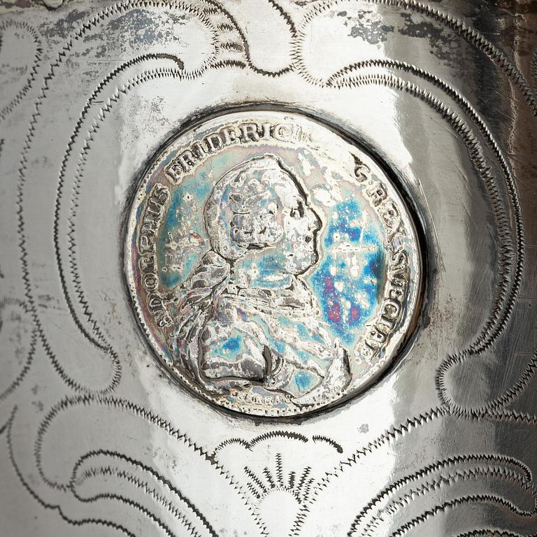 Simson Ryberg, bägare, delvis förgyllt silver, Stockholm 1779. Gustaviansk.