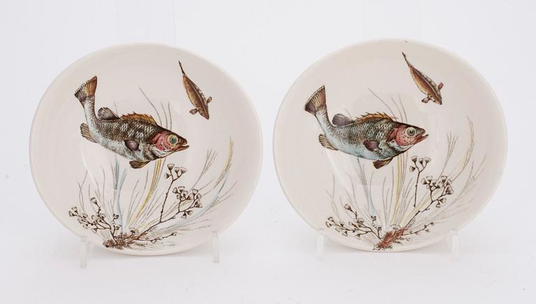 FISKSERVIS, 16 delar, flintgods, Johnson Bros, England.