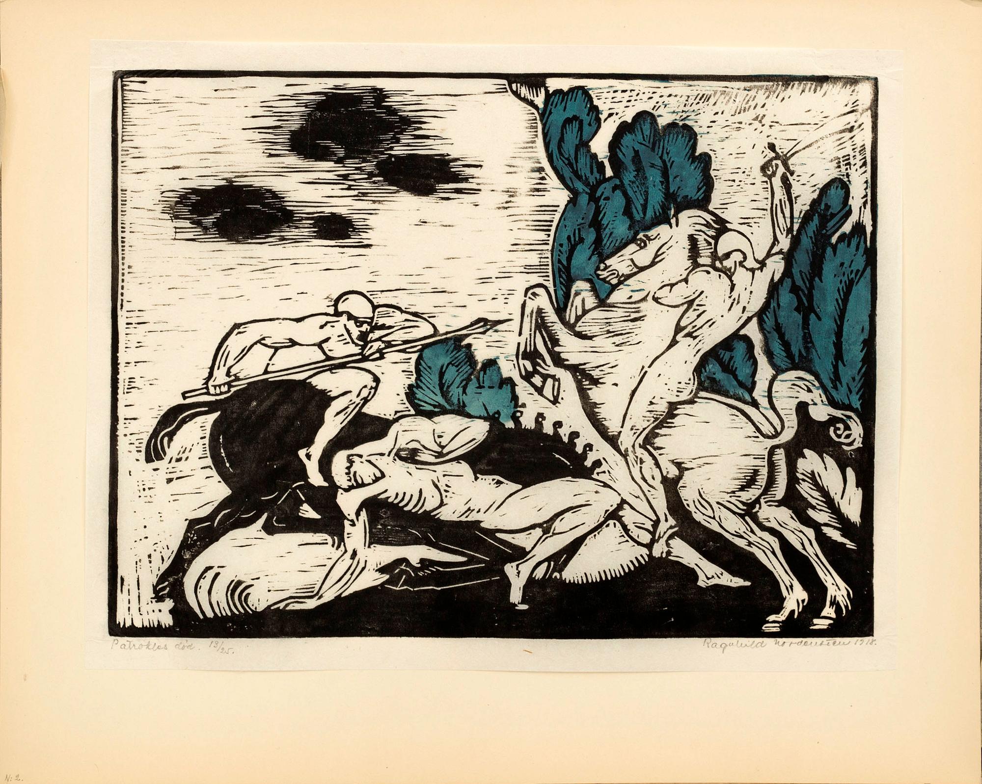 RAGNHILD NORDENSTEN, mapp med 7 träsnitt, signerade 13/25 1918.