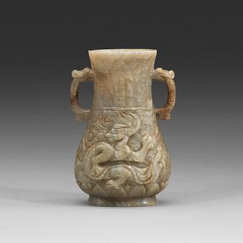 56. A nephrite vase, Qing dynasty (1644-1912).