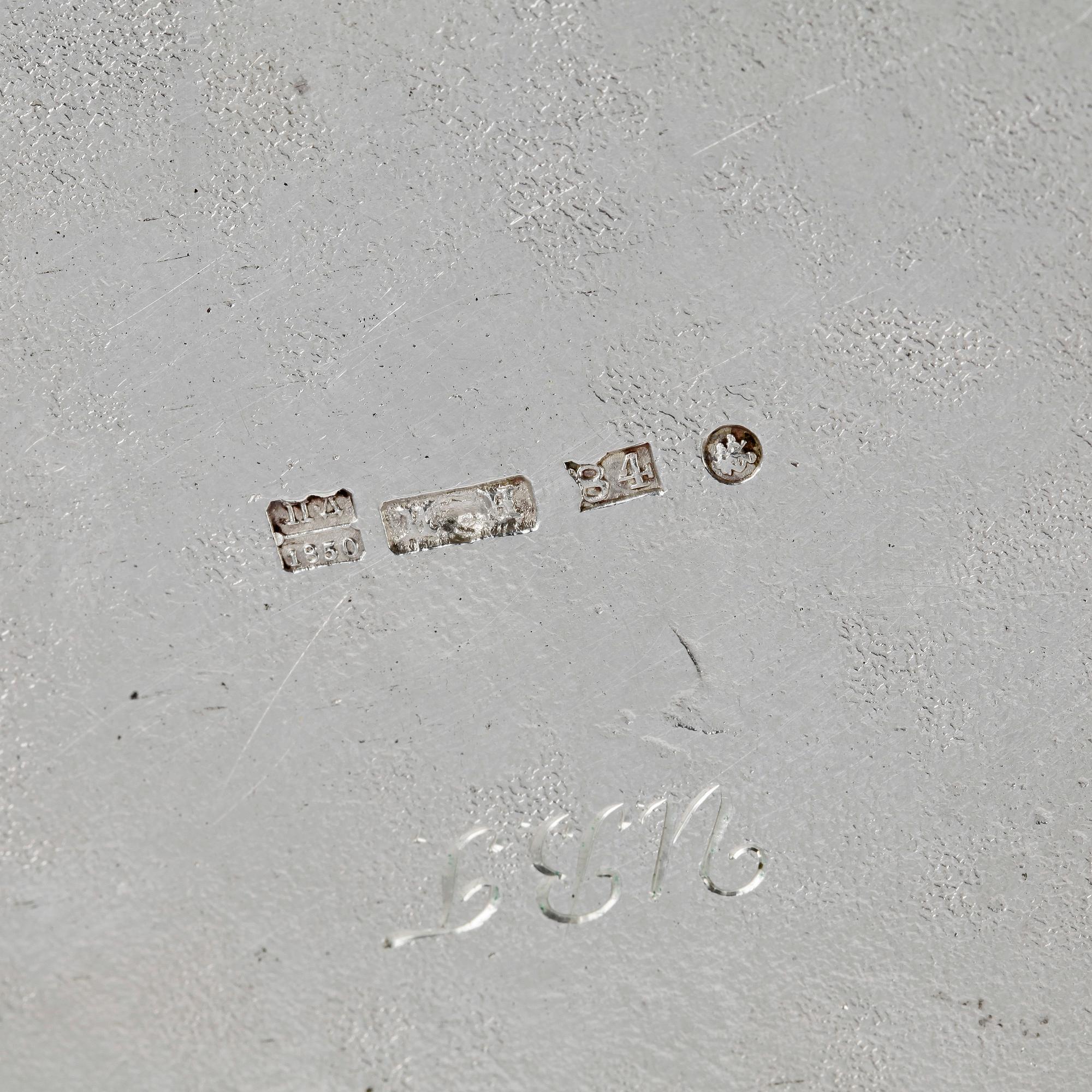 PARTI SILVER, 7 delar, bla St Petersburg 1850, totalvikt ca 850 gram.