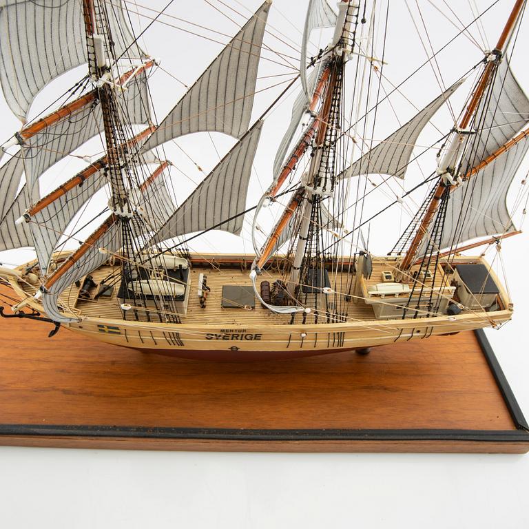 Fartygsmodell "Mentor", byggd av Sten Bergwall 1996.