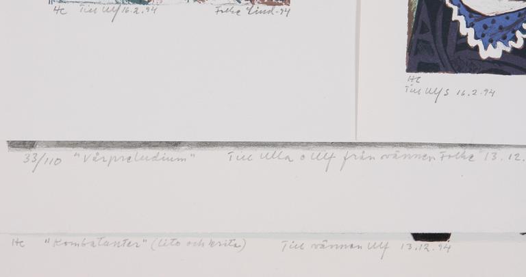 LIND FOLKE, litografier 4 st, sign, nr o dat 1994.