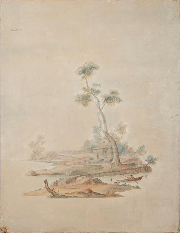 VÄGGFÄLT, 4 st, från Ekholmsnäs gård, 1700/1800-tal.