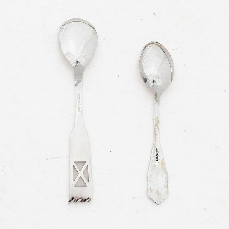 Coffee and mocha spoons, 12+6 pieces, silver, Alton Guldvaru Ab, Falköping, 1959–1967.
