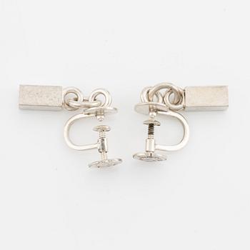 Wiwen Nilsson, earrings, one pair, silver. Lund 1952.