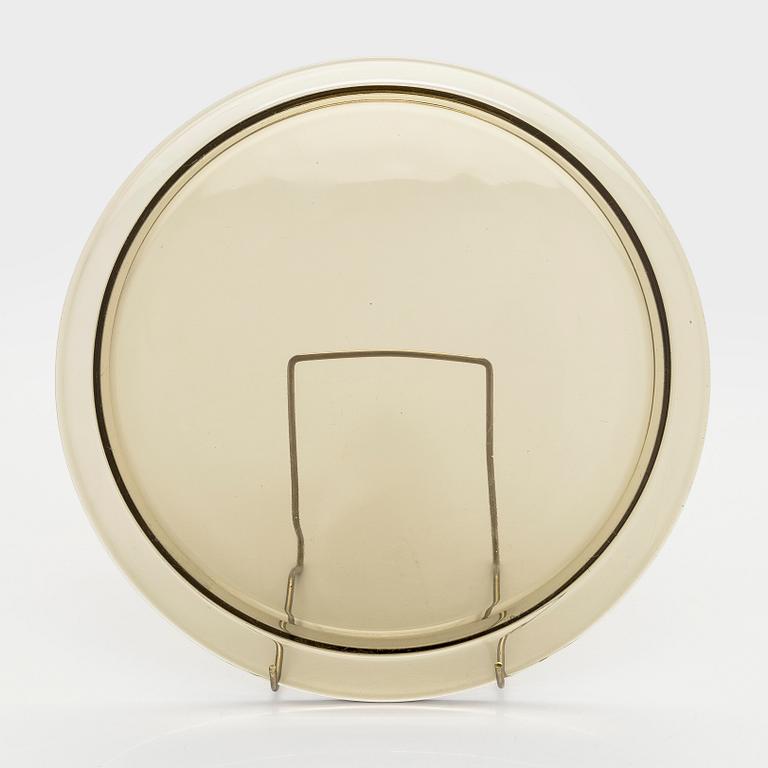 Aino Aalto, karaff och dricksglas, 8 st, "Bölgeblick" samt fat, Karhula Glasbruk 1930-tal.