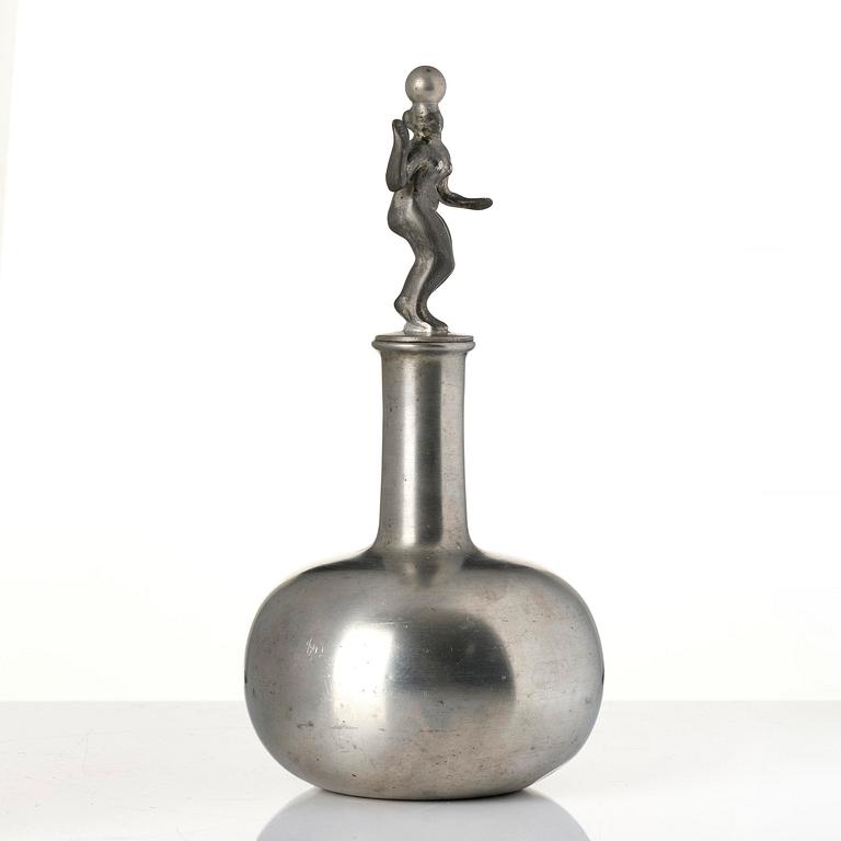 Estrid Ericson, a pewter bottle with stopper model "A 24" and "A 183", Firma Svenskt Tenn, Stockholm, 1926.