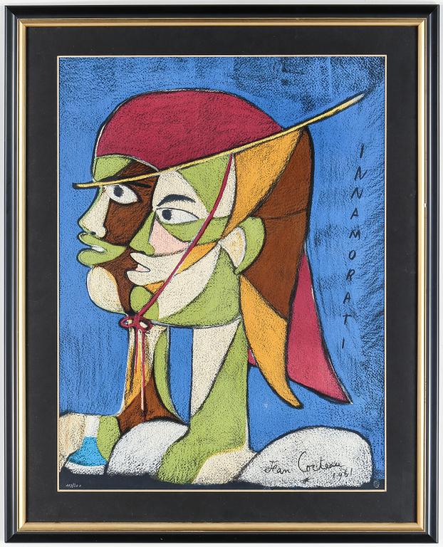 JEAN COCTEAU, färglitografi, signerad och daterad 1961 i trycket, numrerad 119/300.