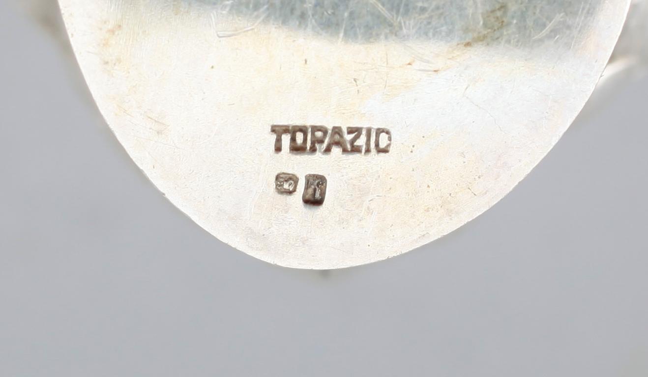DOSOR, 1 pr, silver, Topazio, Portugal, 1900-talets andra hälft. Vikt ca 52 g.