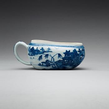 A blue and white bourdalou, Qing dynasty, Qianlong (1736-95).