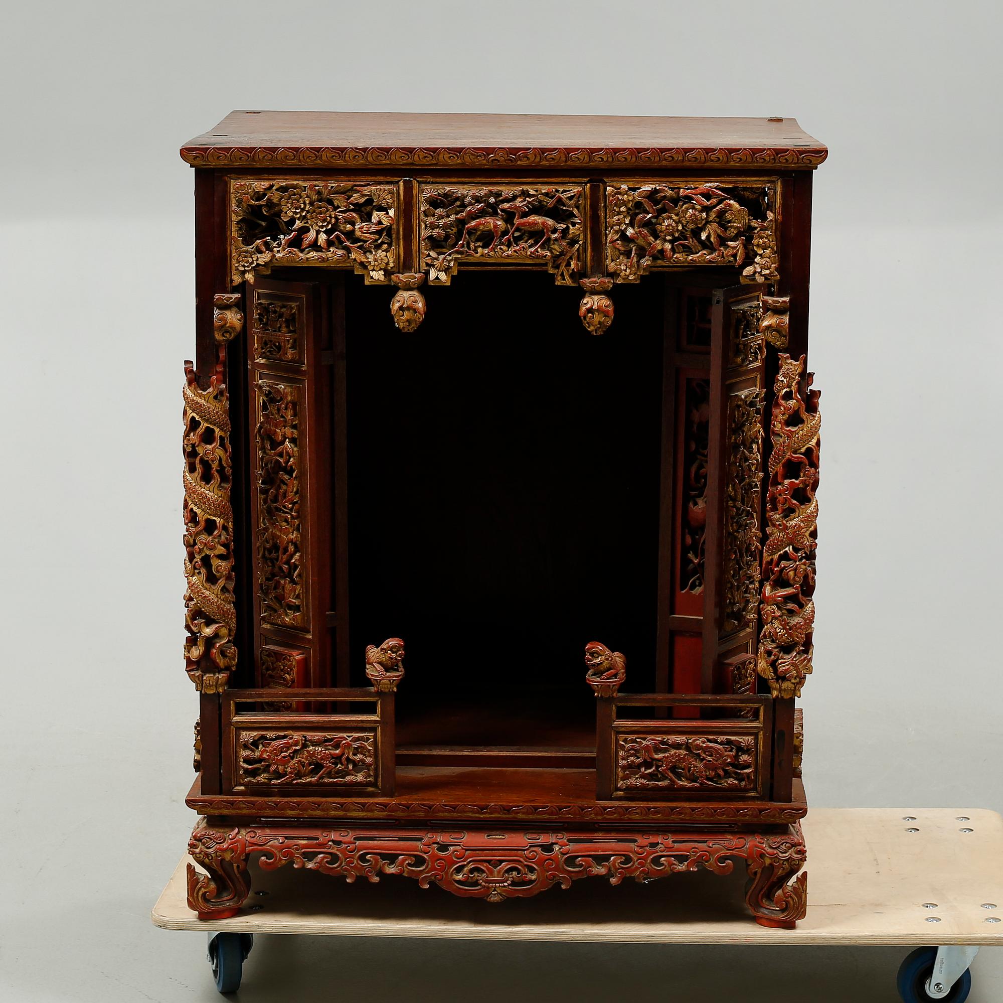 A small altar cabinet, China, circa 1900.
