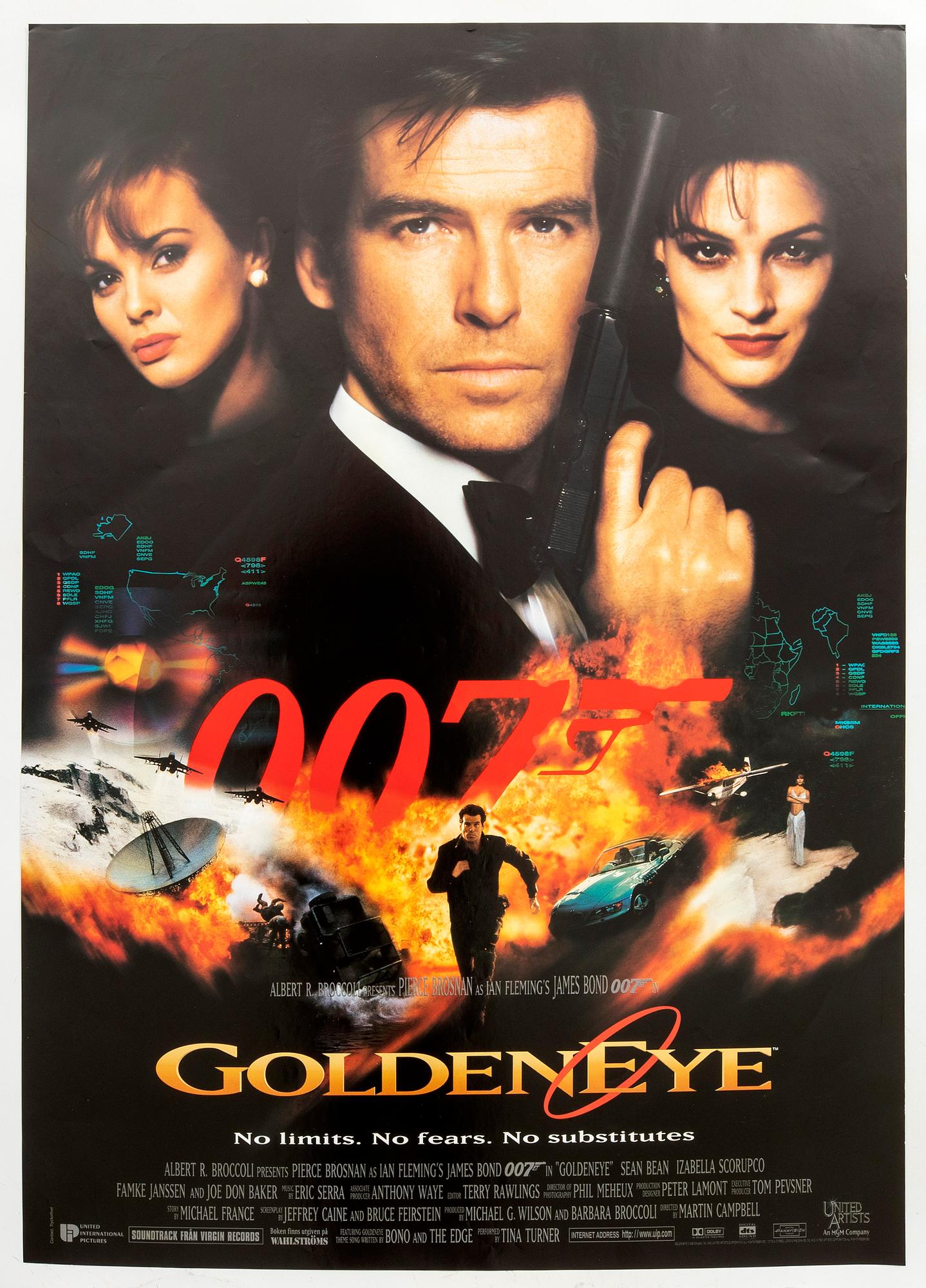 Filmaffisch James Bond "Golden Eye" 1995.