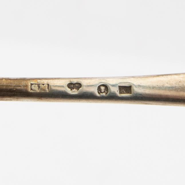 Egg cup with spoon and odd egg cup silver Swedish import marks.