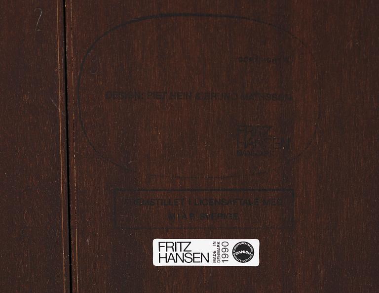 MATBORD SAMT 8 STOLAR, Fritz Hansen Piet hein, Bruno Mathsson resp Arne Jacobsen, Fritz Hansen, 3103 T-chair.