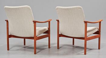 FÅTÖLJER, ett par, Ljungs Industrier AB, Malmö, 1900-talets mitt.