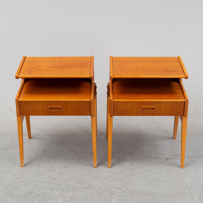 A pair of bedside tables, teak, 1950/60's.