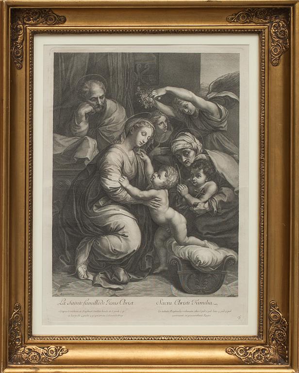 KOPPARSTICK, 2 delar. Bl.a efter Raphael. 1700/1800-tal.