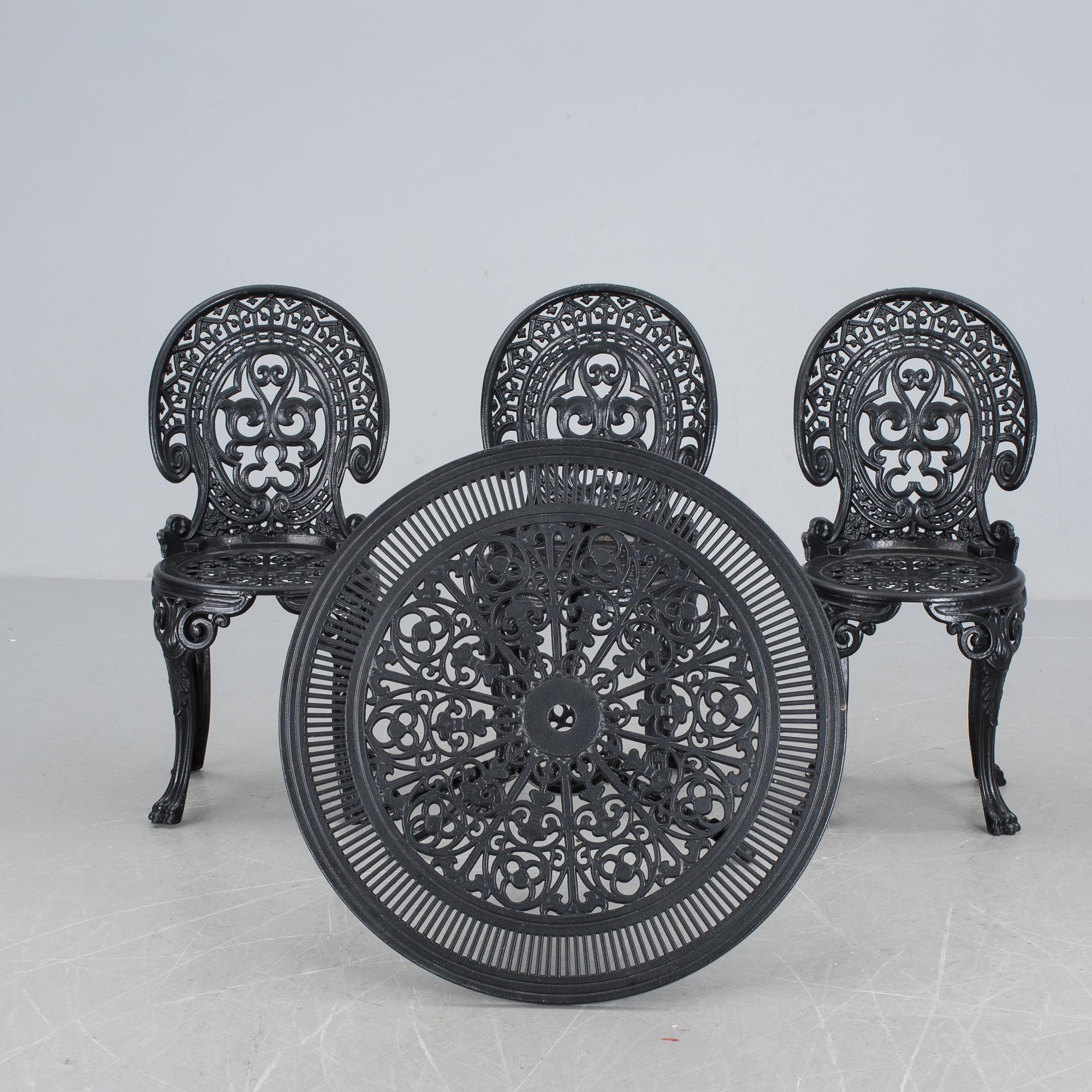 TRÄDGÅRDSMÖBEL, 4 delar, aluminium, 1900-talets senare del.