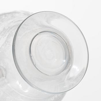 Carl Eldh, original drawings and an engraved glass decanter, Orrefors 1931.