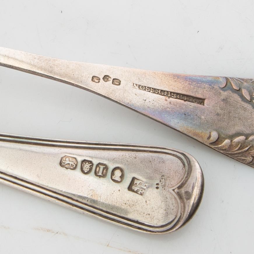 Skedar, 11 st, silver, 1769-1934, Sverige.