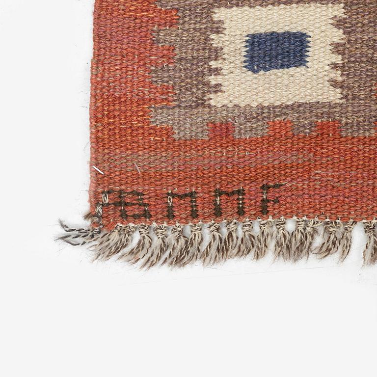Märta Måås-Fjetterström, a carpet, 'Röd grön äng', flat weave, c. 242 x 177 cm, signed AB MMF.