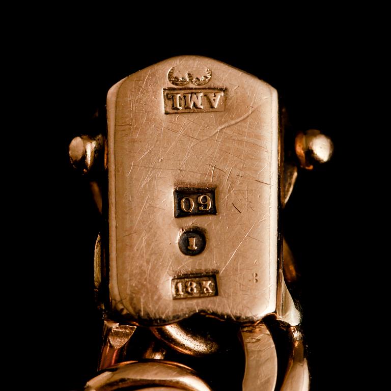 ARMBAND, 18 k guld, AML, Stockholm 1964. Vikt 47 g.