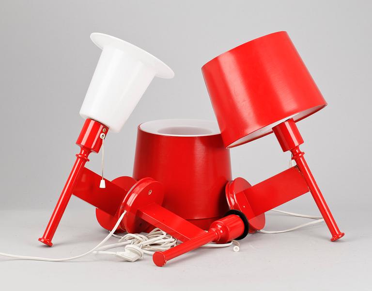 VÄGGLAMPOR, 3 st, Luxus, 1970-tal.