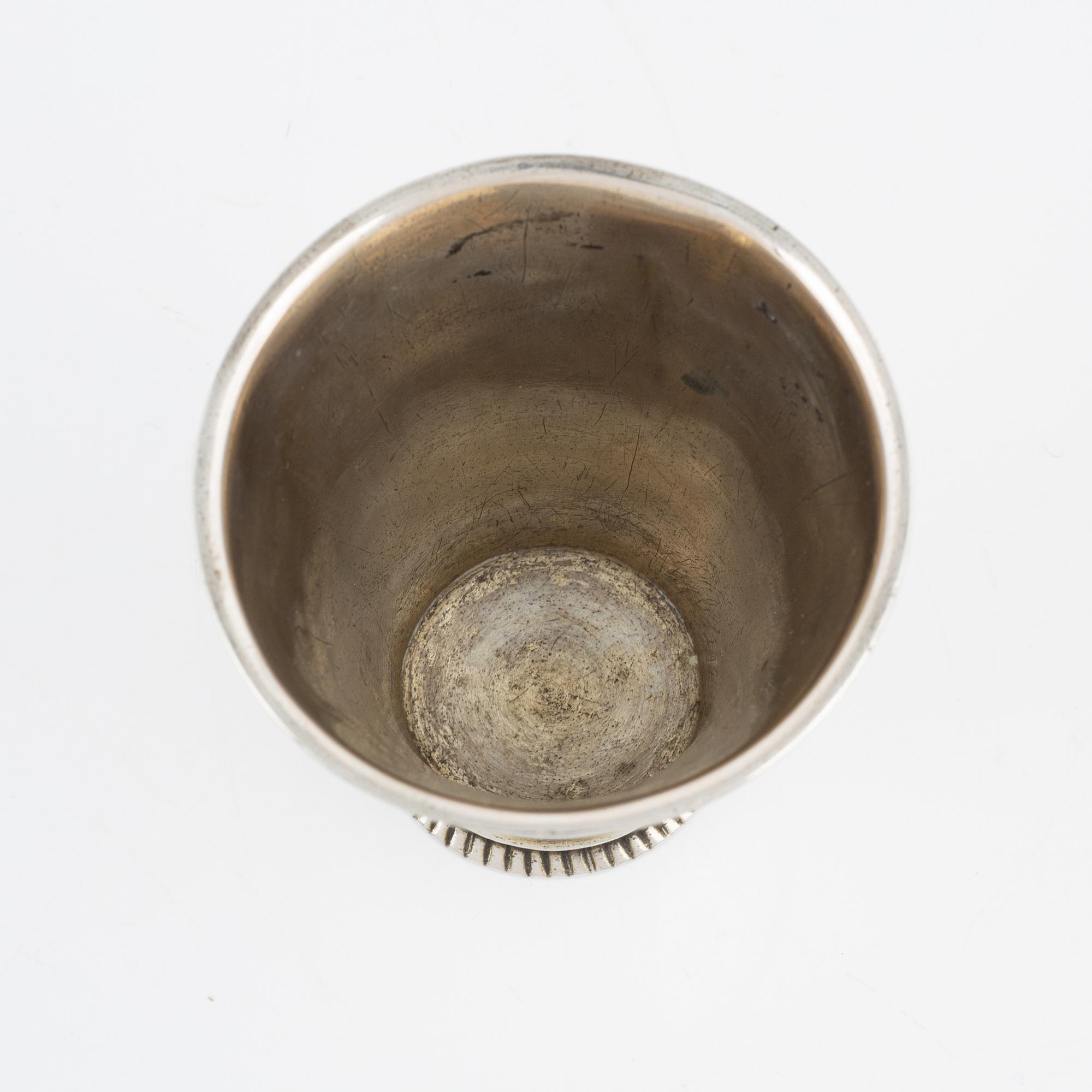 Bägare, silver, Samuel Nourin, Nyköping, före 1753.