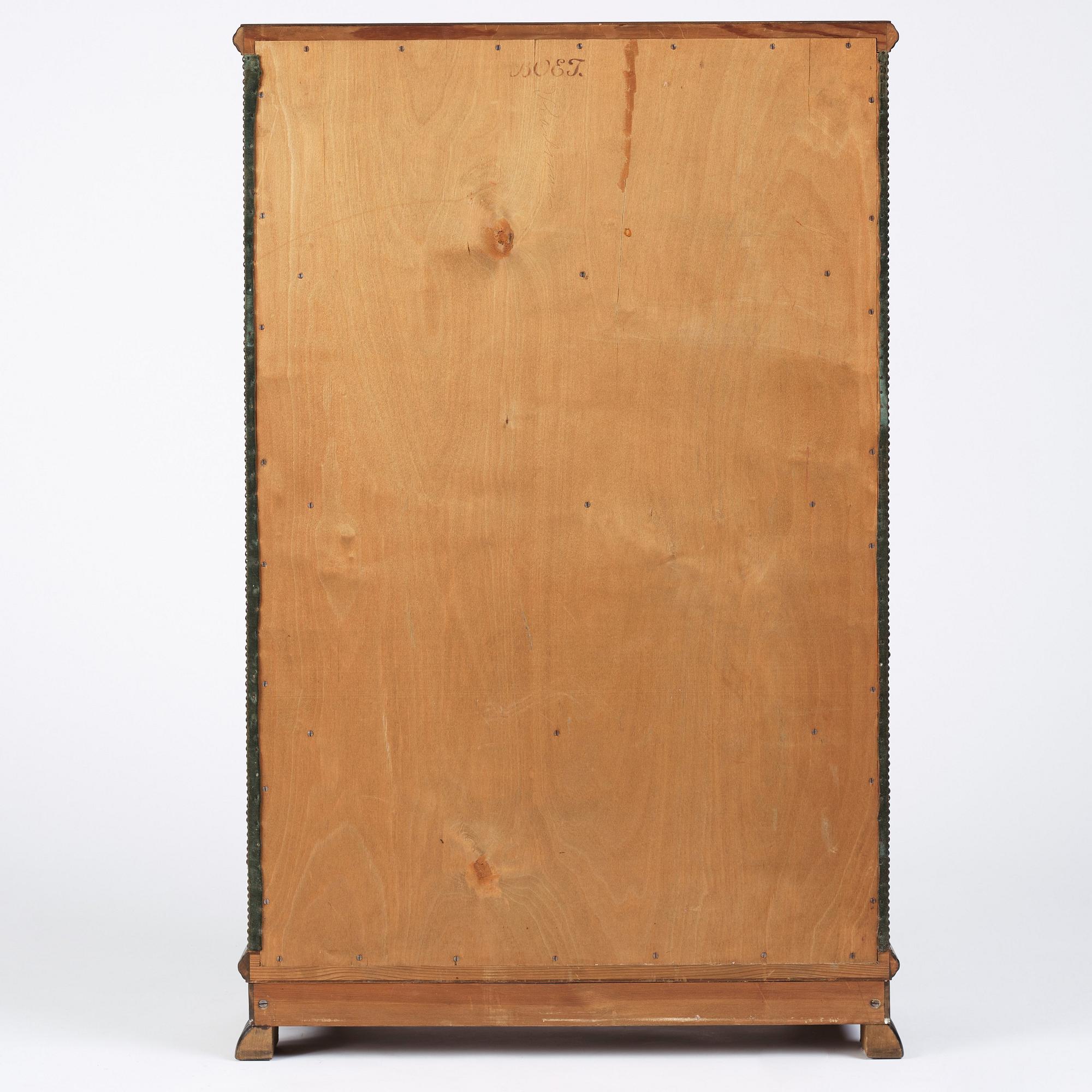 Otto Schulz, a velvet covered Swedish Modern cabinet, Sweden, late 1920s.