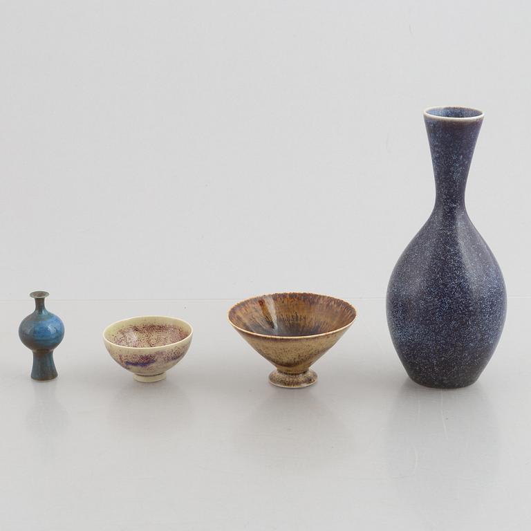 Sven Wejsfelt, a stoneware set of two vases and two bowls, Gustavsberg Studio 1980-tal.