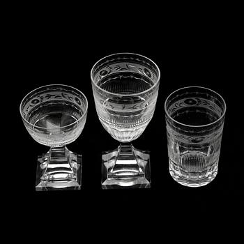 GLASSERVIS, 25 delar. Empirestil, 1900-tal.