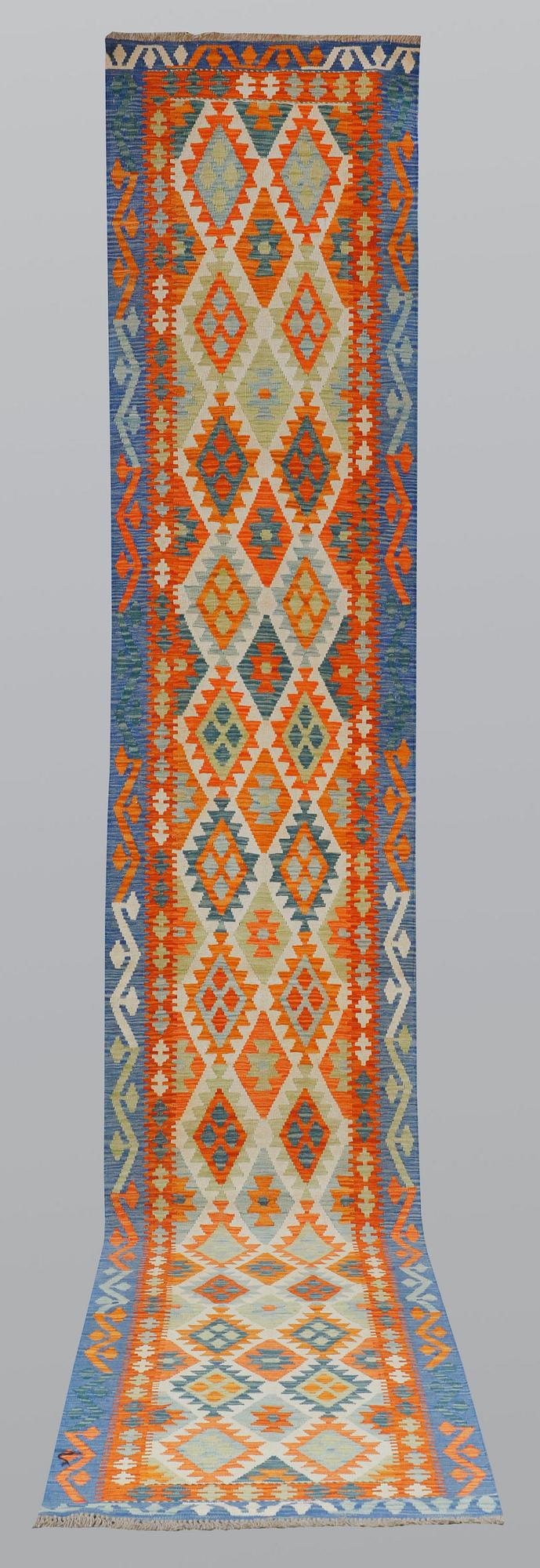 Gallerimatta, Kelim, ca 484 x 81 cm.