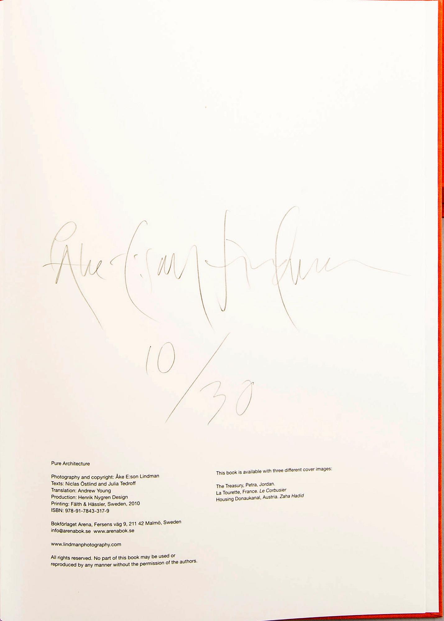 Åke E:son Lindman, book and photo signed and numbered 10/30.