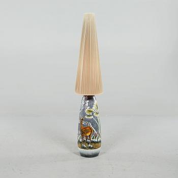 GOLVLAMPA, glaserad stengods, Alingsås Keramik, signerad Anita, 1900-talets andra hälft.