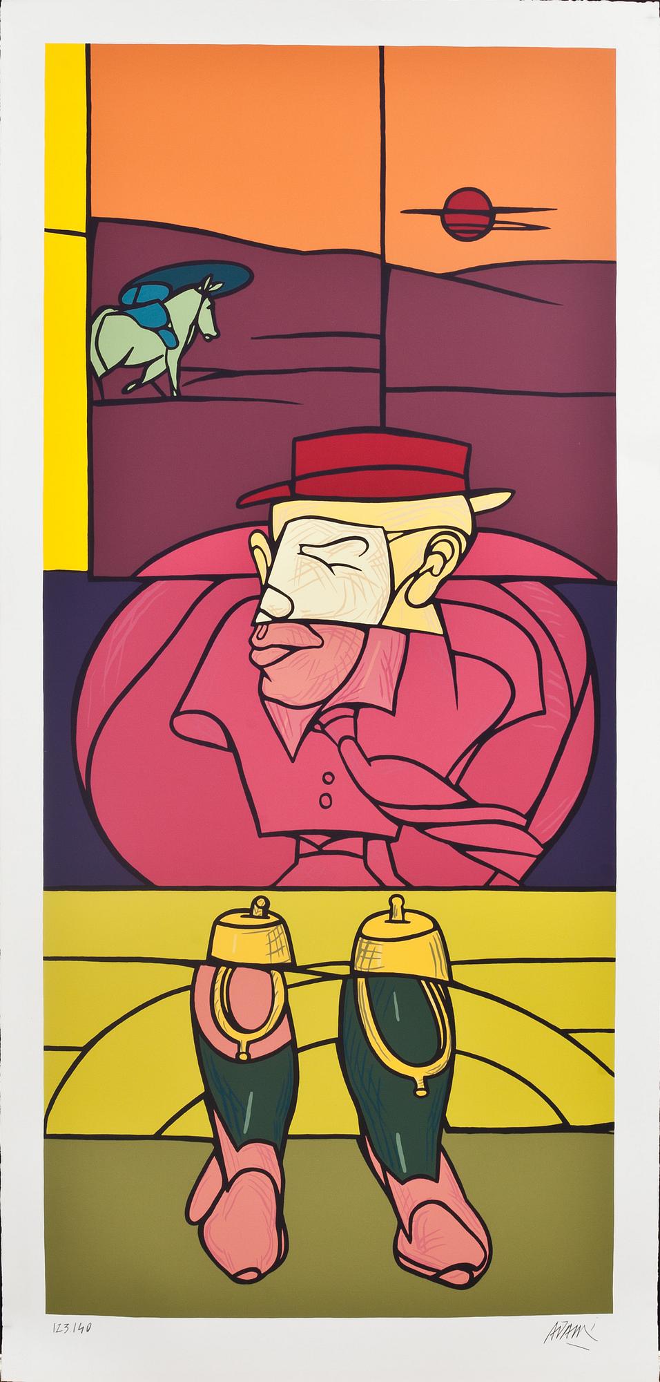 VALERIO ADAMI, färgserigrafi, signerad och numrerad 123/140.