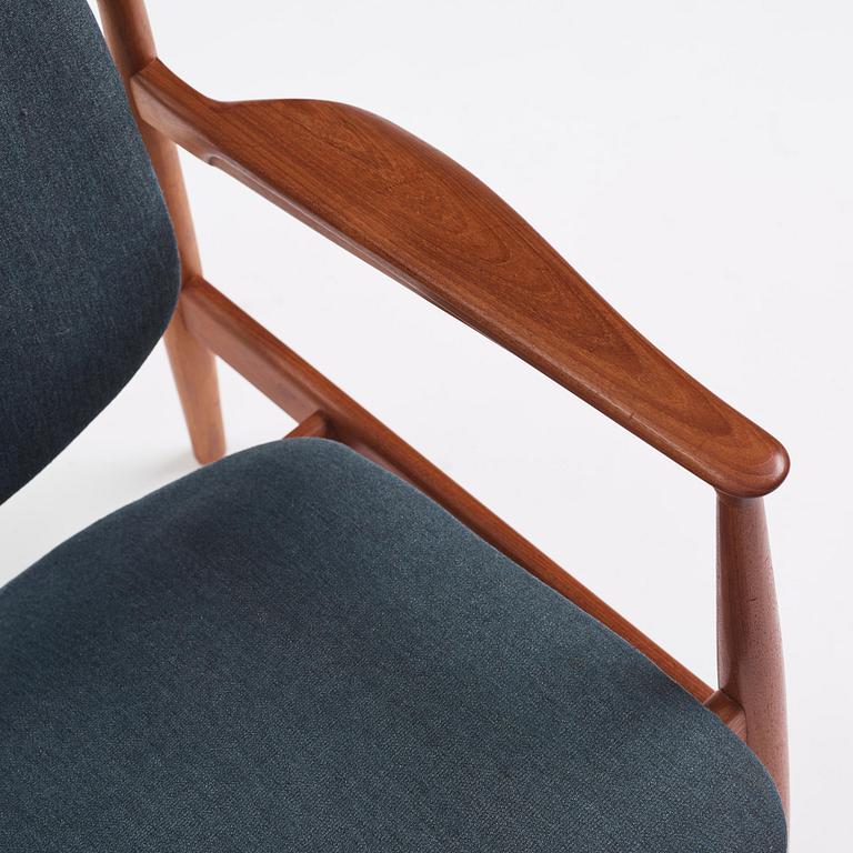 Finn Juhl, a "FD 136" easy chair, France & Daverkosen, Denmark, 1950s.