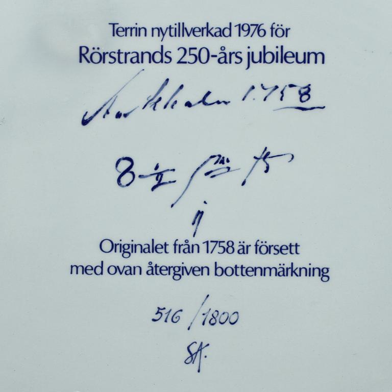 TERRIN, porslin, rokokostil, Rörstrand, nr 516/1800, 1976.