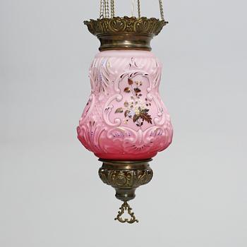 MÅNSKENSAMPEL, omkring sekelskiftet 1800/1900. Kupans höjd ca 45 exkl upphängning.