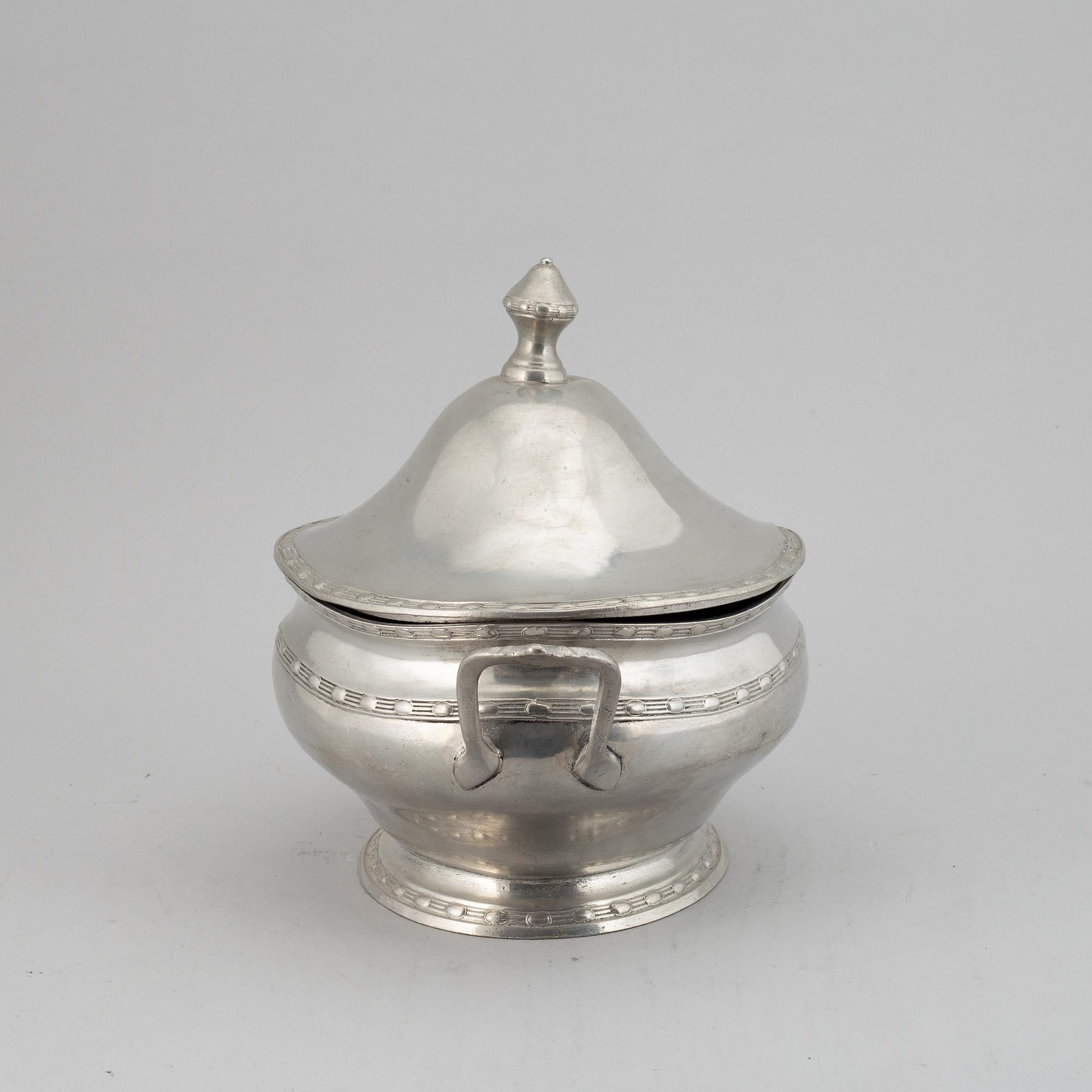 A late Gustavian pewter tureen by C G Malmborg.