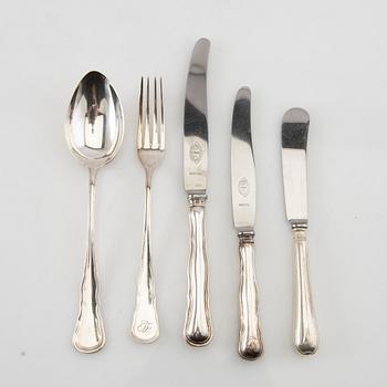 Cutlery, 60 dlr silver "Chippendale" CG Hallberg Stockholm 1945.