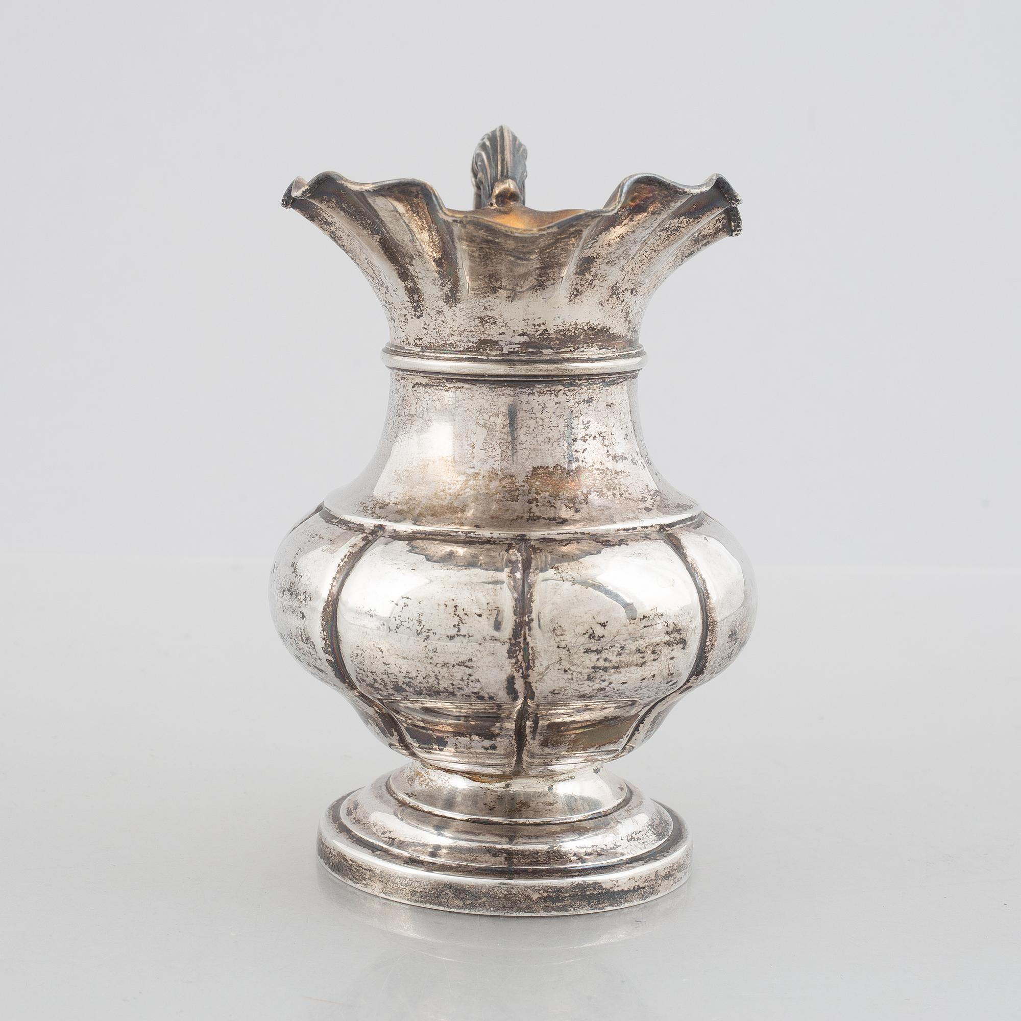 A Swedish Silver Creamer, mark of Gustaf Möllenborg, Stockholm 1841.