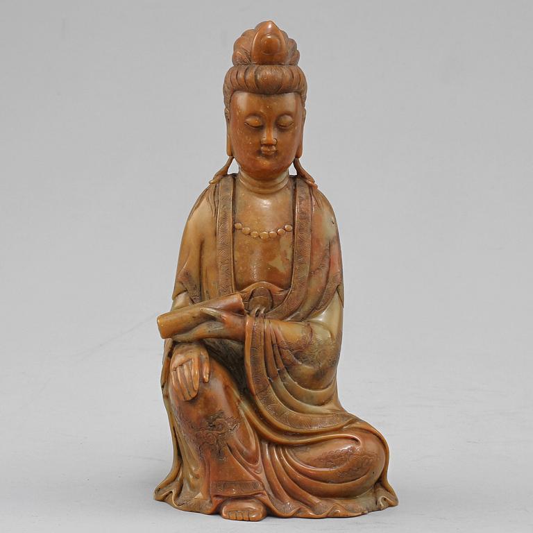 FIGURIN, soapstone, orientalisk, 1900-tal.